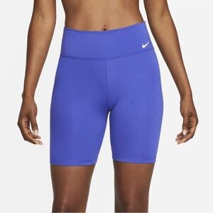 Nike Dri-FIT One High Rise 7" Inseam Lapis Blue Biker Shorts Size M